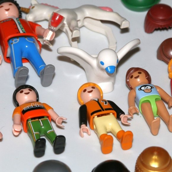PLAYMOBIL FIGURES child boy woman man unicorn dove bird headgear accessories lot - Picture 3 of 7